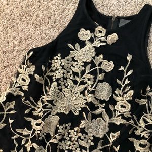 Anthropologie black and gold detail tank